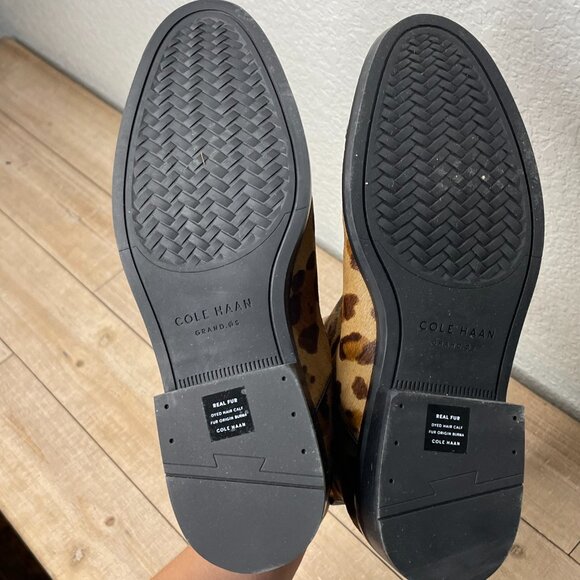 Cole Haan Mara Grand Chelsea Boots Ocelot Calf Hair Leopard Black Size 7 NEW - Picture 5 of 10